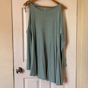 Free People asymmetrical cold-shoulder mini dress